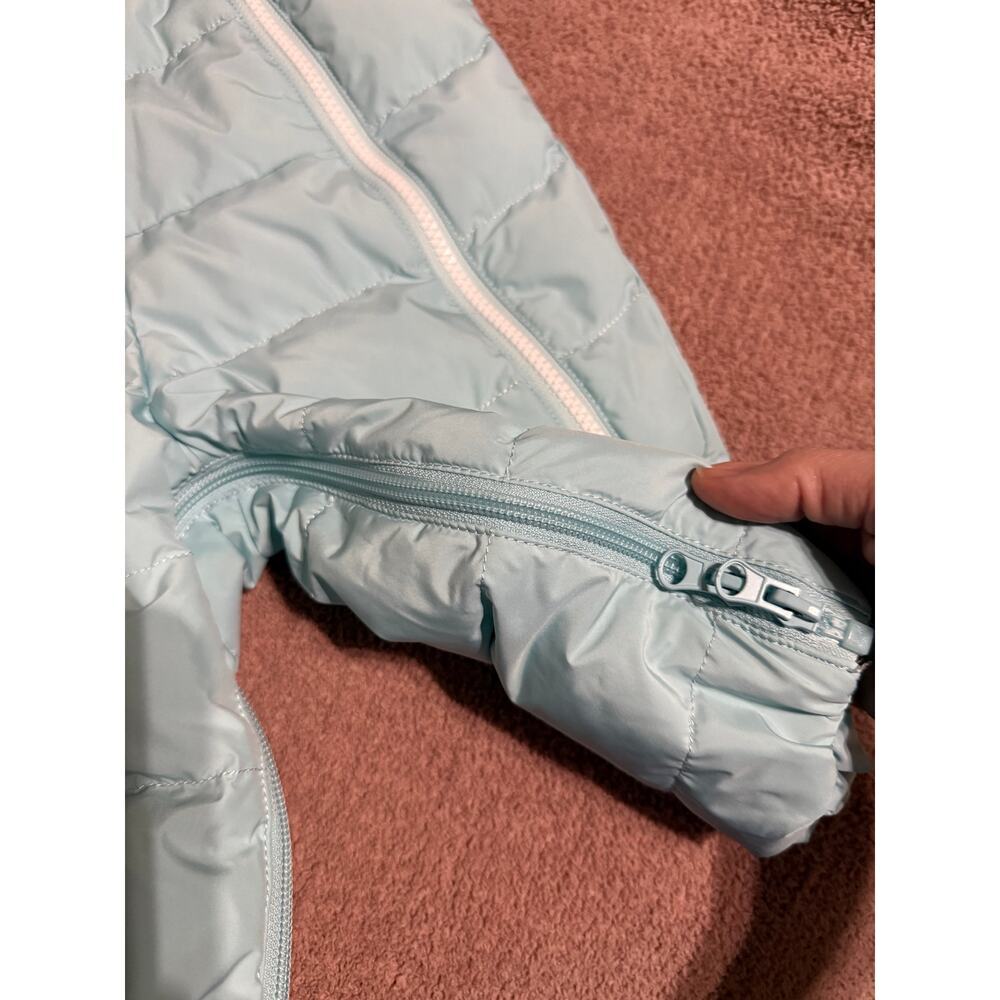 NWOT Reima Tikkanen SZ 3-6 Months Honeycomb Baby Down Snowsuit Sleeping Bag Blue - Picture 6 of 9